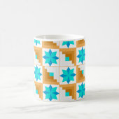 Geometrisches Muster, mehrfarbiges Patchwork Kaffeetasse (Mittel)