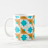 Geometrisches Muster, mehrfarbiges Patchwork Kaffeetasse (Links)