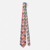 Geometrisches Muster, mehrfarbiges Patchwork Krawatte (Vorderseite)