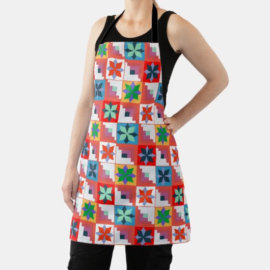 Geometrisches Muster, mehrfarbiges Patchwork Schürze (InSitu)