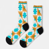 Geometrisches Muster, mehrfarbiges Patchwork Socken (Linkes Detail)