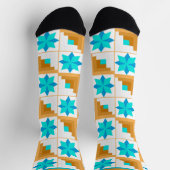 Geometrisches Muster, mehrfarbiges Patchwork Socken (Oben)