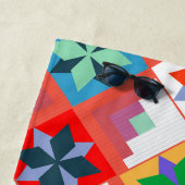 Geometrisches Muster, mehrfarbiges Patchwork Strandtuch (Beispiel)