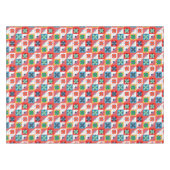 Geometrisches Muster, mehrfarbiges Patchwork Tischdecke (Vorderseite (Horizontal))