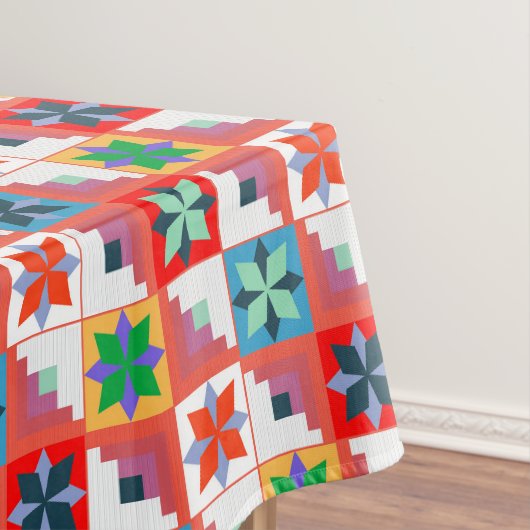 Geometrisches Muster, mehrfarbiges Patchwork Tischdecke (Beispiel)