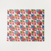 Geometrisches Muster, mehrfarbiges Patchwork Wandteppich (Vorderseite (Horizontal))