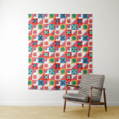 Geometrisches Muster, mehrfarbiges Patchwork Wandteppich (Beispiel)