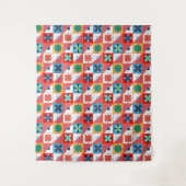 Geometrisches Muster, mehrfarbiges Patchwork Wandteppich (Vorderseite)