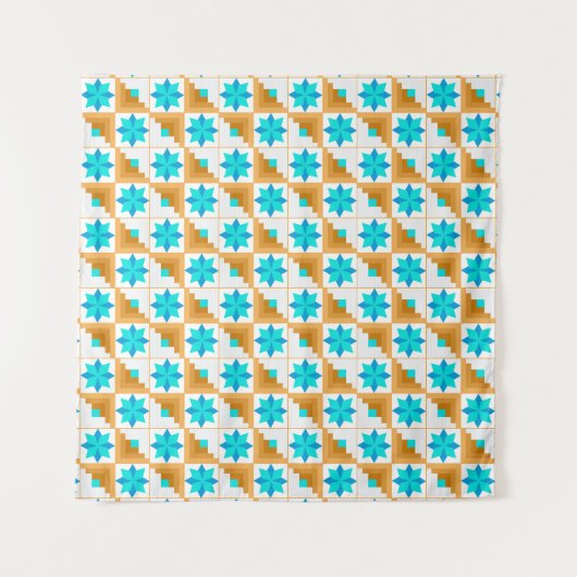 Geometrisches Muster, mehrfarbiges Patchwork Wandteppich (Vorderseite)