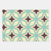 Geometrisches Muster mit abwechselnd dunkler Stern Geschenkpapier Set (Vorderseite 2)