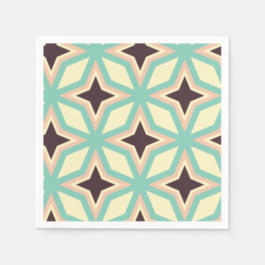 Geometrisches Muster mit abwechselnd dunkler Stern Serviette (Vorderseite)