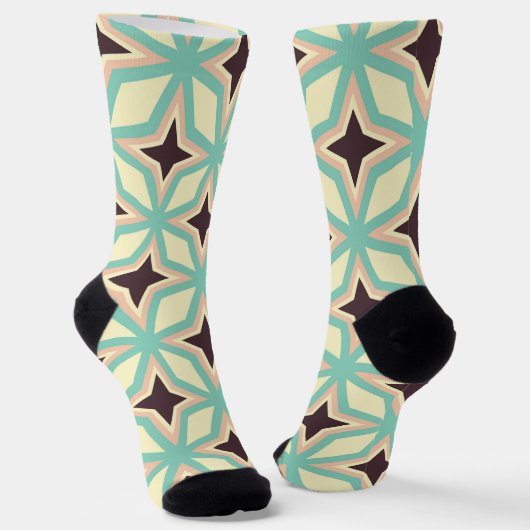 Geometrisches Muster mit abwechselnd dunkler Stern Socken (Gewinkelt)