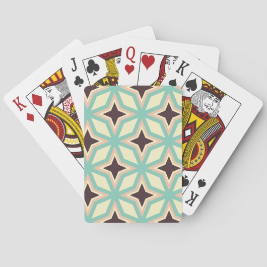 Geometrisches Muster mit abwechselnd dunkler Stern Spielkarten (Rückseite)
