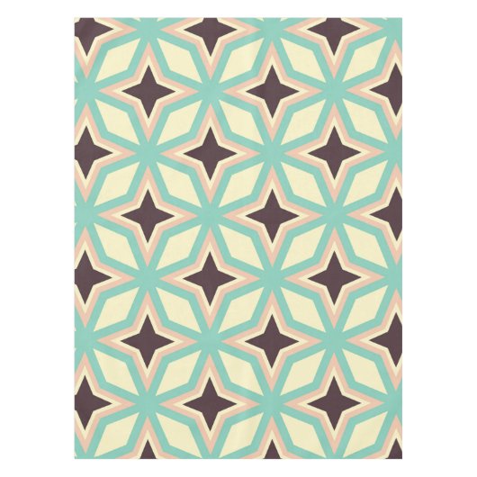 Geometrisches Muster mit abwechselnd dunkler Stern Tischdecke (Vorderseite)