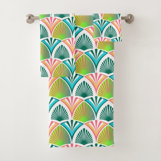 Geometrisches Muster mit Blätter und Blume der Han Badhandtuch Set (Insitu)