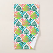 Geometrisches Muster mit Blätter und Blume der Han Badhandtuch Set (Handtuch)