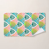 Geometrisches Muster mit Blätter und Blume der Han Badhandtuch Set (Handtuch)