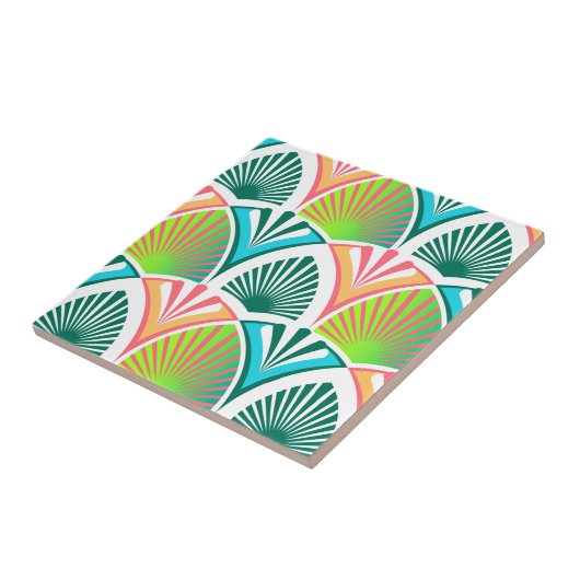 Geometrisches Muster mit Blätter und Blume der Han Fliese (Seite)