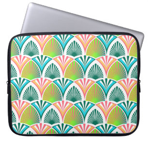 Geometrisches Muster mit Blätter und Blume der Han Laptopschutzhülle