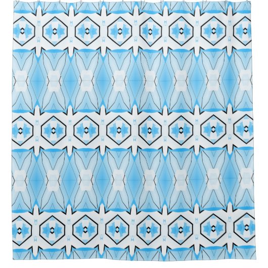 Geometrisches Muster mit Duschvorhang (Vorderseite)