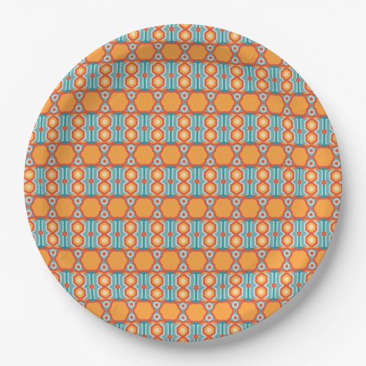 Geometrisches Muster mit dynamischem Colo Pappteller (Vorderseite)