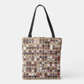 Geometrisches Muster mit farbigen Elementen, abstr Tasche (Rückseite)