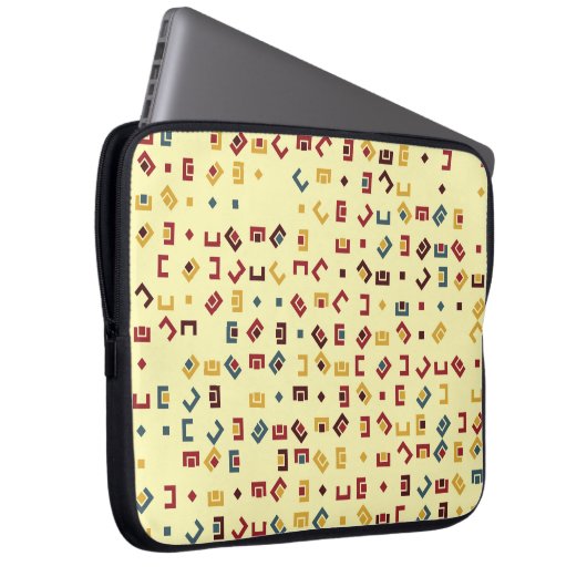 Geometrisches Muster mit farbigen Elementen, Vinta Laptopschutzhülle (Vorne Rechts)