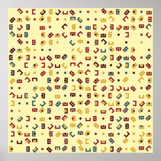 Geometrisches Muster mit farbigen Elementen, Vinta Poster (Vorne)