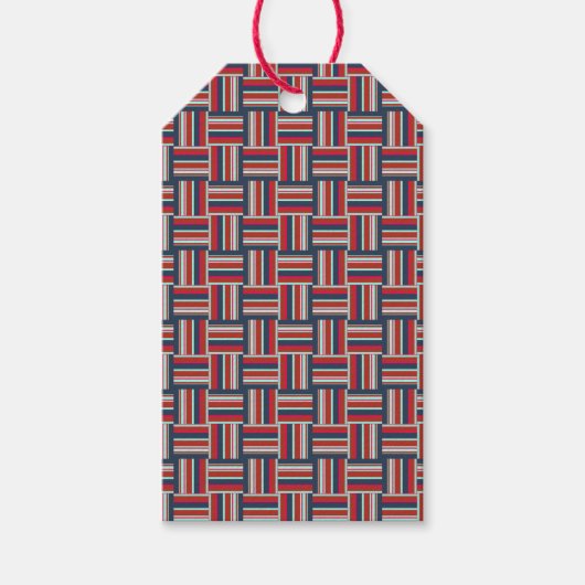 Geometrisches Muster mit farbigen Streifen Geschenkanhänger (Vorderseite)