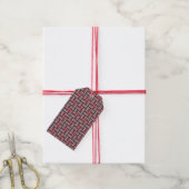 Geometrisches Muster mit farbigen Streifen Geschenkanhänger (Mit Garn)
