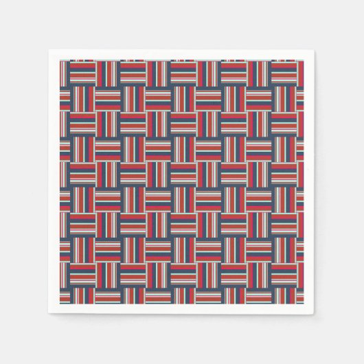 Geometrisches Muster mit farbigen Streifen Serviette (Vorderseite)