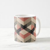 Geometrisches Muster mit Farbpalette für Retro Kaffeetasse (VorderseiteRechts)