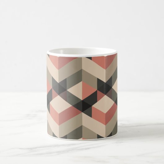 Geometrisches Muster mit Farbpalette für Retro Kaffeetasse (Mittel)