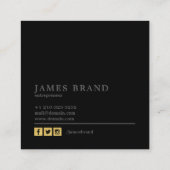 Geometrisches Muster mit Imitats-Monogramm Quadratische Visitenkarte (Rückseite)