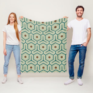 Geometrisches Muster mit ineinandergreifenden Sech Fleecedecke