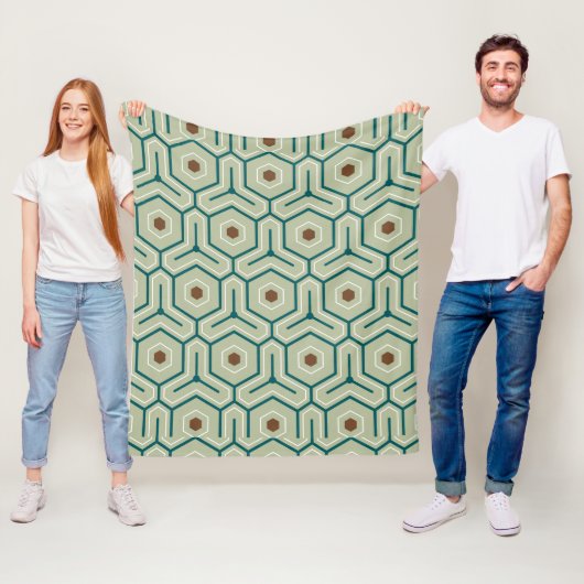 Geometrisches Muster mit ineinandergreifenden Sech Fleecedecke (Beispiel)