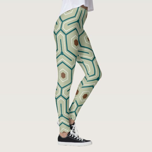 Geometrisches Muster mit ineinandergreifenden Sech Leggings (Rechts)