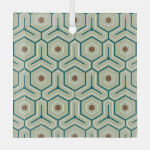 Geometrisches Muster mit ineinandergreifenden Sech Ornament Aus Glas