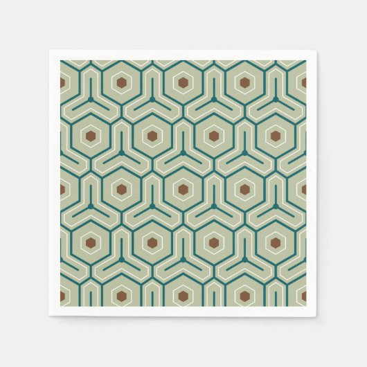 Geometrisches Muster mit ineinandergreifenden Sech Serviette (Vorderseite)