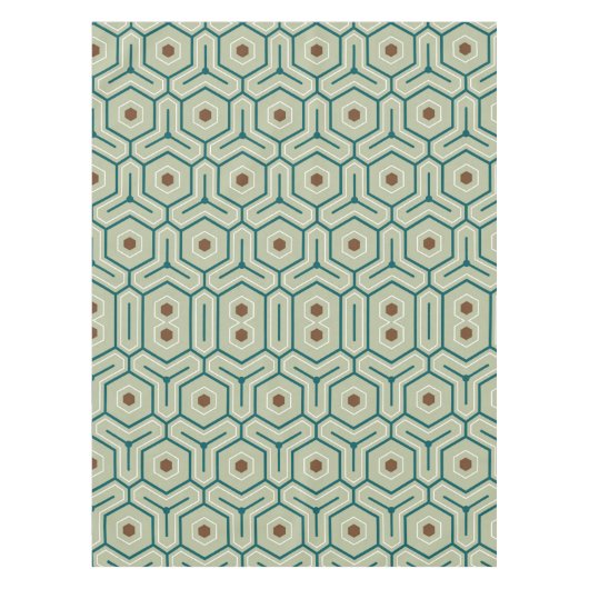 Geometrisches Muster mit ineinandergreifenden Sech Tischdecke (Vorderseite)