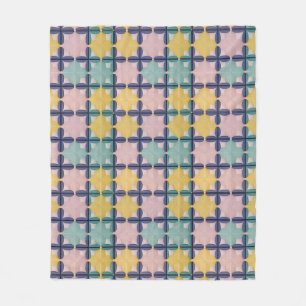 Geometrisches Muster mit lebendigen Farben Fleecedecke