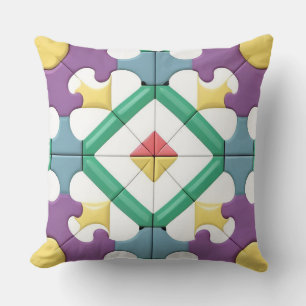 Geometrisches Muster mit lebendigen Farben Kissen