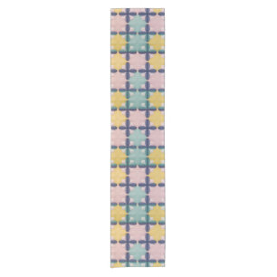 Geometrisches Muster mit lebendigen Farben Kurzer Tischläufer
