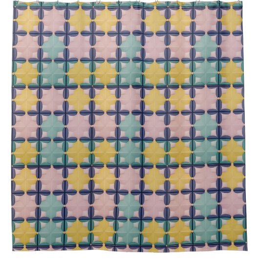 Geometrisches Muster mit lebhaften Farben Duschvorhang (Vorderseite)