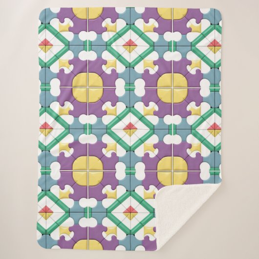 Geometrisches Muster mit lebhaften Farben Sherpadecke (Vorderseite)