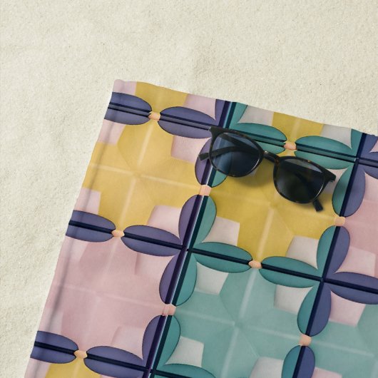 Geometrisches Muster mit lebhaften Farben Strandtuch (Beispiel)