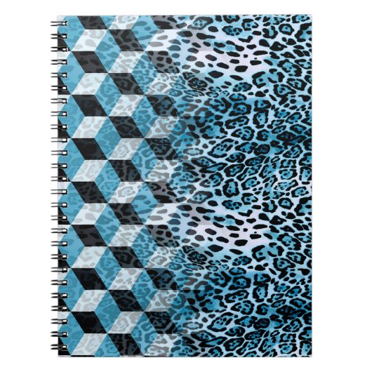 Geometrisches Muster mit Leopardenhaut, Leopardeng Notizblock (Vorderseite)