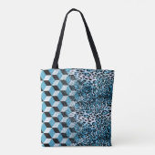Geometrisches Muster mit Leopardenhaut, Leopardeng Tasche (Rückseite)