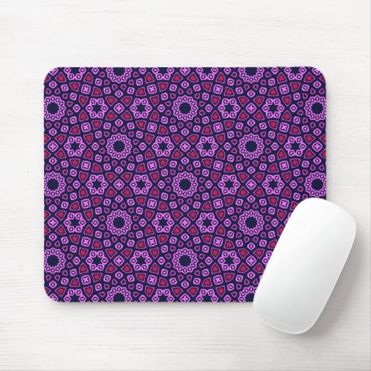 Geometrisches Muster mit Lila abgeschnittenem Trih Mousepad (Mit Mouse)