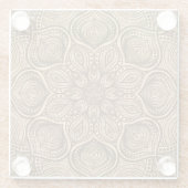 Geometrisches Muster mit metallischem Hintergrund Glasuntersetzer (Rückseite)